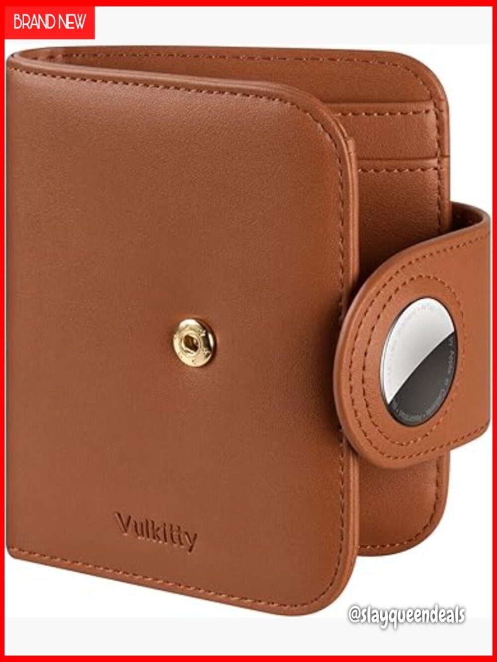 Slim RFID Blocking Vegan Leather Wallet with Airtag Slot for Women